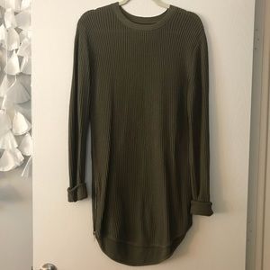 Urban Outfitters Army Green Ribbed Sweater Dress